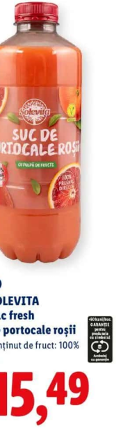 Solevita Suc fresh de portocale roșii 1L