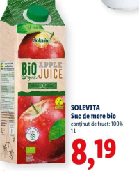 SOLEVITA Suc de mere bio 1 L