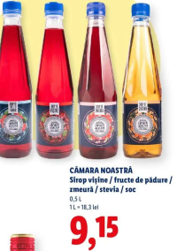 CĂMARA NOASTRĂ Sirop vișine / fructe de pădure / zmeură / stevia / soc 0,5 L