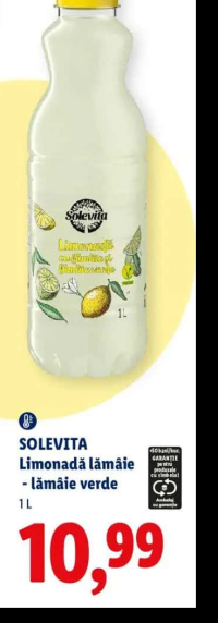 Solevita Limonadă lămâie - lămâie verde 1L