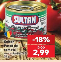 Sultan Pastă de tomate concentrație 24% 70 g