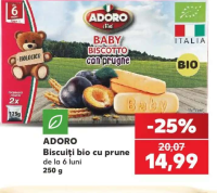 Adoro Baby Biscuiți bio cu prune 250 g