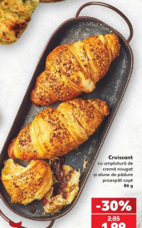 Croissant cu umplutură de cremă nougat și alune de pădure 86 g