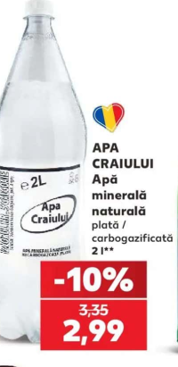 Apa Craiului Apă minerală naturală plată / carbogazificată 2 l