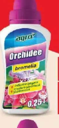 Agro Îngrășământ lichid orhidee 0,25 l