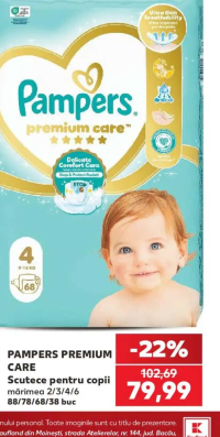 Pampers Premium Care Scutece pentru copii mărimea 2/3/4/6 88/78/68/38 buc