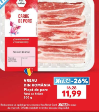 Vreau din România Piept de porc fără os feliat 500 g