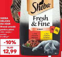 Sheba Délices du Jour Hrană umedă pentru pisici vită / pește / pasăre 6 x 50 g