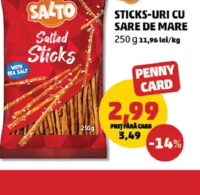 Salto Sticks-uri cu sare de mare 250 g