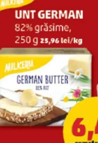 Milkeria Unt German 82% grăsime 250g