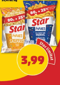 STAR SNACK PUFULEȚI sare/cașcaval 100 g