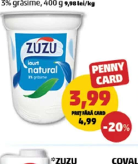 Zuzu Iaurt Natural 3% grăsime 400 g