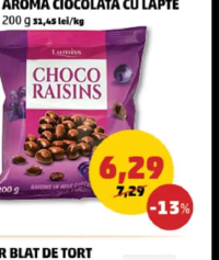 Lumiss Stafide Glazurate Aromă Ciocolată cu Lapte 200 g