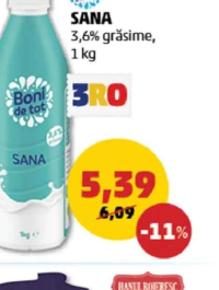 Boni de tot Sana 3.6% grăsime 1 kg