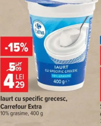 Carrefour Extra Iaurt cu specific grecesc 10% grăsime 400 g