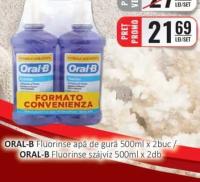 ORAL-B Fluorinse apă de gură 500ml x 2buc