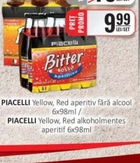 PIACELLI Yellow, Red aperitiv fără alcool 6x98ml