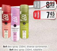 8x4 deo spray 150ml, diverse sortimente
