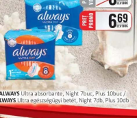 ALWAYS Ultra absorbante, Night 7buc, Plus 10buc