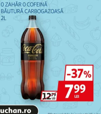 Coca-Cola 0 Zahăr 0 Cofeină Băutură Carbogazoasă 2L