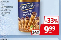 McVitie's Rulouri din Napolitană cu Cremă de Alune 170g