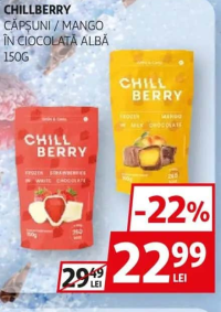 CHILLBERRY Căpșuni / Mango în ciocolată albă 150g