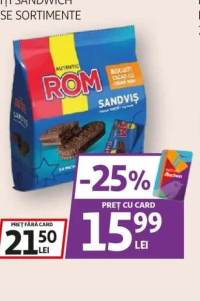 Rom Biscuiți Sandwich Diverse Sortimente 360G