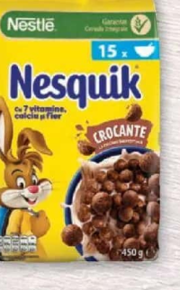 Nesquik Cereale cu cacao, 450g / Ciocolată și vanilie, 400g / Ciocolată, alfabet, 400g