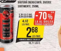 HELL ENERGY DRINK BĂUTURĂ ENERGIZANTĂ, DIVERSE SORTIMENTE, 250ML