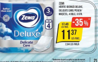 Zewa Hârtie Igienică Deluxe, Delicate Care/Peach/Mușețel, 4 role, 3 str.