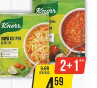 Knorr Supă De Pui Cu Tăiței, 63g / Supă Cu Roșii Și Tăiței, 67g