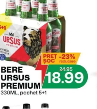 Ursus Premium Bere 330ml, pachet 5+1