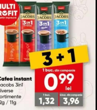 Jacobs Cafea instant 3in1 diverse sortimente 12g / 11g