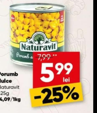 Naturavit Porumb dulce 425g