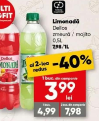Dellos Limonadă zmeură / mojito 0.5L