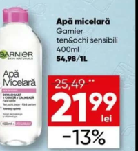 Garnier Apă micelară ten&ochi sensibili 400ml