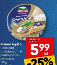 Hochland Brânză topită smântână / mix pentru paste / mix clasic 140g