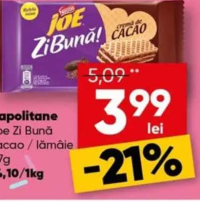 Joe Zi Bună Napolitane cacao / lămâie 117g