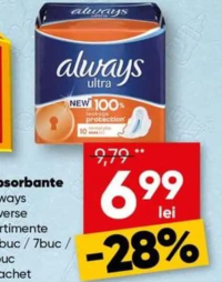 Always Absorbante diverse sortimente 10buc / 7buc / 8buc