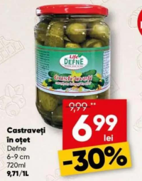 Defne Castraveți în oțet 6-9 cm 720ml