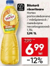 Hortex Băutură răcoritoare portocale&ananas / măr&piersică / mere&vișine 1.75L