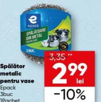 Epack Spălător metalic pentru vase 3buc