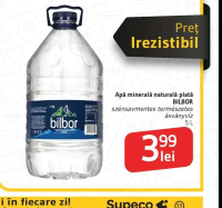 Apă minerală naturală plată BILBOR 5 L