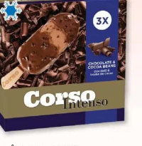 Înghețată pe băț cu aromă de cacao CORSO Intenso 3x100 ml
