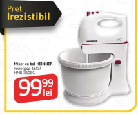 Mixer cu bol HEINNER robotgép tállal HMB-350BG