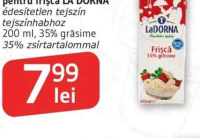 La Dorna Smântână neîndulcită UHT pentru frișcă 200 ml, 35% grăsime