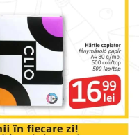 Hârtie copiator CLIO fénymásoló papír A4 80 g/mp, 500 coli/top 500 lap/top