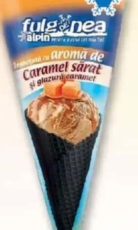 Alpin Fulg de Nea Înghețată la cornet cu aromă de caramel sărat 120 ml