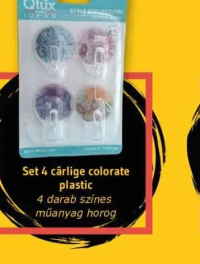 Qlux Set 4 cârlige colorate plastic