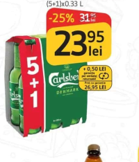 Carlsberg Bere blondă (5+1)x0.33 L